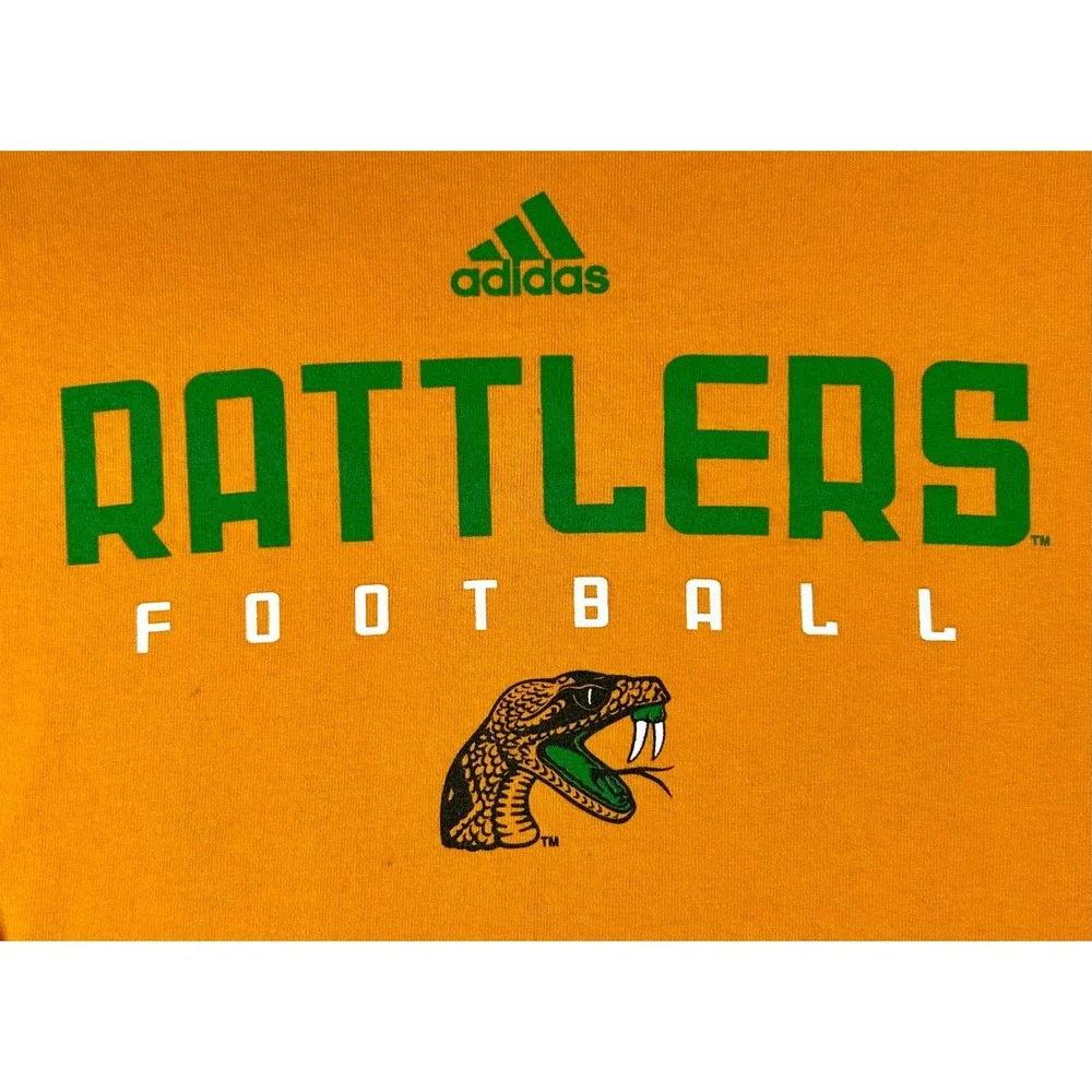 FLORIDA A&M FAMU Rattlers Football Long Sleeve T-Shirt Orange Mens M